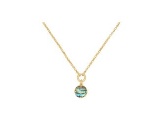 Kate Spade New York 10mm spade flower pendant Womens Necklace Abalone/Gold, Brass/Cubic Zirconia