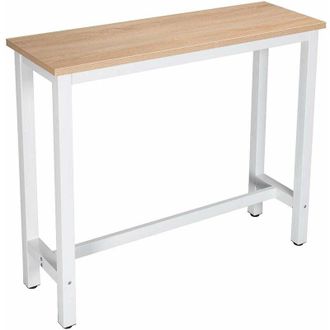 Woltu Tavolo da Bar 120 cm Tavolino Cucina da Contatore Tavolino Alta da Caff&egrave; Rovere+bianco - Woltu