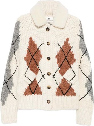 Ermanno Scervino Cardigan con collo in shearling - Toni neutri