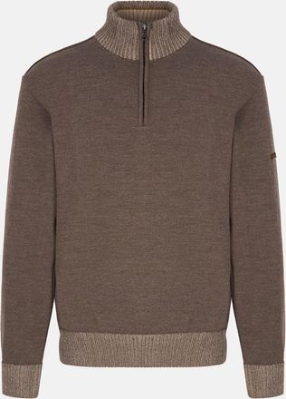 Paul & Shark Paul & Shark Mens MOON BADGE SOFT TOUCH 1/4 ZIP SWEATER - Cream - Size: 44