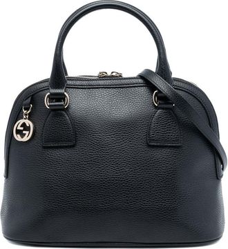 Gucci Pre-owned Gucci Small Dollar Calfskin GG Charm Dome Satchel Ladies 449662 213317