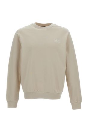 A.P.C. Crew Neck Sweatshirt with Ribbed Trims and Logo Embroidery