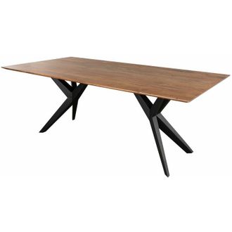 Massivmoebel24 tavolo da pranzo in legno di Acacia 180x90x76 Acacia naturale laccato SWISS EDGE 20