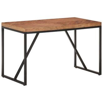 Berkfield Home Dining Table 120x60x76 cm Solid Acacia & Mango Wood in Brown | Size: 120 x 60 x 76 cm
