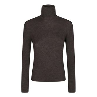 P.A.R.O.S.H. Lange coltrui met lange mouwen - Dames - Coltruien - Bruin - M - Truien & Vesten