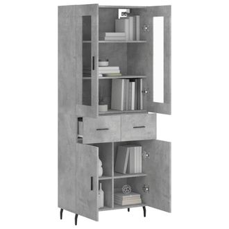 Berkfield Home Highboard Concrete Grey 69.5x34x180 cm Engineered Wood