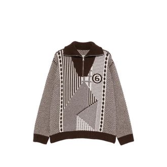 Maison Margiela Patchwork Quarter-zip Knit