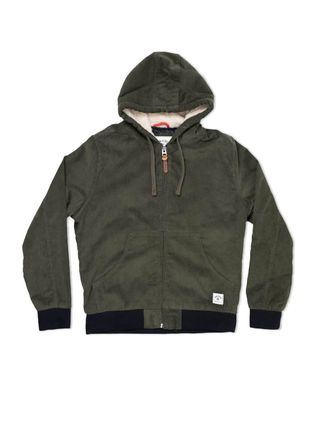 Iron And Resin Mens Corduroy Bunker Hoodie In Green