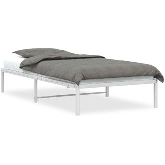 vidaXL Estructura De Cama Sin Colch&oacute;n Metal Blanco 100x190 Cm Vidaxl