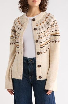 Blank NYC Fair Isle Peplum Cardigan in Punch Line at Nordstrom Rack, Size X-Small