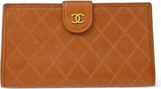 Chanel 1995 CC quilted lambskin wallet - women - Lambskin - One Size - Brown