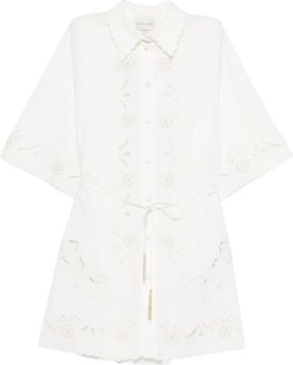 Forte_Forte My Dress Crystal - Dames - Shirt Kleedjes - Wit - M - Kleedjes
