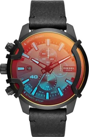 Diesel Accessoires, Heren, Zwart, ONE Size, Leer, Griffed Chronograph