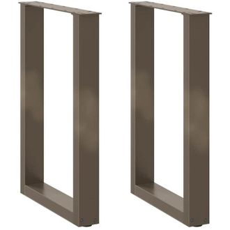 vidaXL Patas Para Mesa De Comedor En Forma De U (2 Unidades, Acero Natural, 50 X 72-73 Cm) Vidaxl