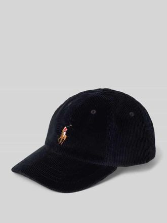 Polo Ralph Lauren Cap aus Cord mit Label-Stitching in Black, Gr&ouml;&szlig;e 1