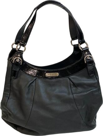 Coach Black Patent Leather Leather Handbag Tote Bag (Pre-Owned)