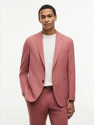 Tommy Hilfiger Regular Fit Canvas Blazer With Linen