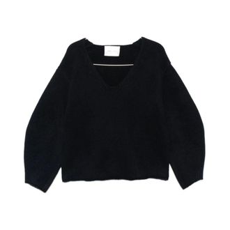 Soft Goat Jersey con cuello en V - Knitwear - Mujer - Azul - XS