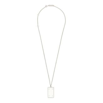 Maison Margiela Necklaces, female, Gray, Size: ONE SIZE Four Stitches Pendant Chain Necklace