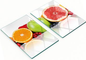 OEM Tablas De Servir De Cristal Para Cocina Con Coloridos Dibujos De Frutas, 2 X 40 X 52 Cm