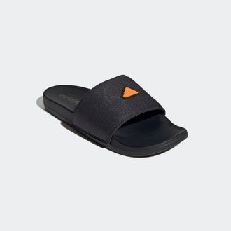 adidas Badesandale ADIDAS SPORTSWEAR COMFORT ADILETTE, Damen, Gr. 40,5, schwarz (core schwarz, core schwarz, crew orange), Synthetik, Textil, Schuhe Badesand