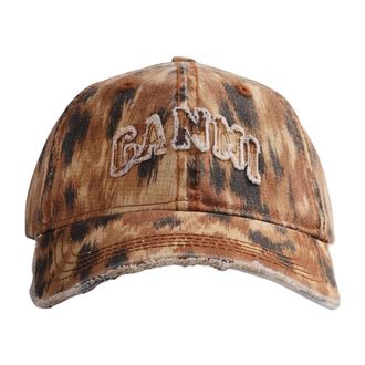 Ganni Washed Cotton Print Canvas Cap - female - Ganni - Hats & Caps - Multicolor - ONE SIZE - Accessories