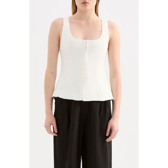 Nude Lucy Quinn Linen Vest Top in White at Nordstrom, Size Medium