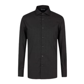 Emporio Armani Stijlvolle Blauwe Casual Overhemden voor Mannen - Heren - Casual Overhemden - Blauw - S - Overhemden