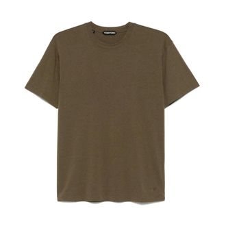 Tom Ford Mens Clothing T-Shirts & Polos Green Aw25
