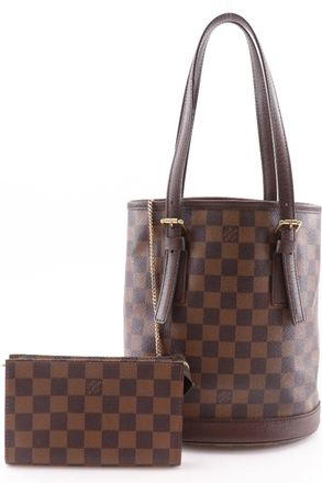 Louis Vuitton Brown Damier Canvas Pouch Tote Bag (Pre-Owned)