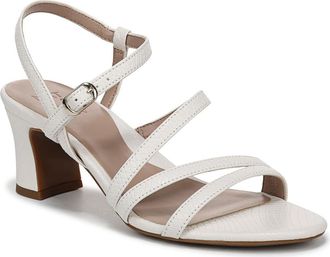 Naturalizer Nellie Block Heel Sandal in White Snake Print Faux Leather at Nordstrom Rack, Size 9