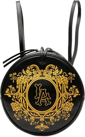 Gucci Womens Pre-owned Mlb Leather La Angels Round Backpack - Black - One Size