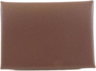 Herm&egrave;s Brown Epsom Leather Coin Purse/Coin Case (Pre-Owned)