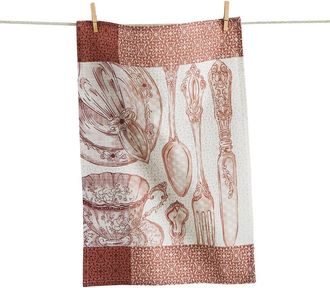 Tag Place Setting Bold Artwork Dishtowel Brick Cotton Everyday in Orange at Nordstrom