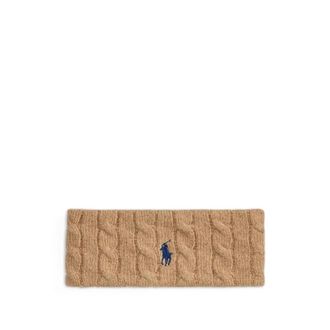 Ralph Lauren Accessoires, Dames, Beige, ONE Size, Kabelgebreide hoofdband