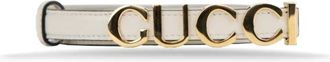 Gucci Riem met versierde gesp - Dames - Riemen - Wit - 105 CM - Leer - Accessoires