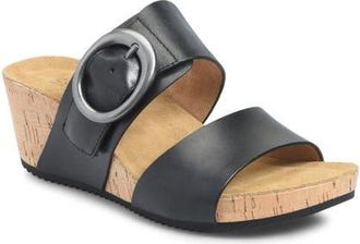 COMFORTIVA Elizabeth Platform Wedge Slide Sandal in Black at Nordstrom, Size 8.5