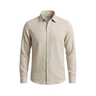 40weft Casual Overhemden - Heren - Casual Overhemden - Beige - XL - Overhemden