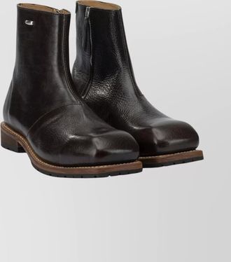 Our Legacy leather ankle boots round toe