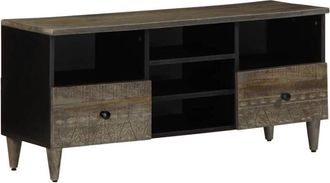 vidaXL Vidaxl - Mueble de tv madera maciza de mango negro 100x33x46 cm