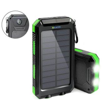 OEM Amoune Power Bank Solare - 10000mah - Resistente Agli Urti - Resistente Agli Schizzi - Doppia Torcia