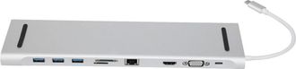 OEM Concentrador Usb-c 10 En 1 Para Dispositivos Plateados, Estaci&oacute;n De Acoplamiento Para Port&aacute;tiles, Velocidades De Transferencia De Datos De Hasta 5 Gbp