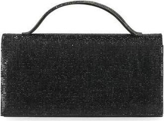 Jessica McClintock Felicia Rhinestone Embellished Top Handle Clutch in 08N-Black at Nordstrom Rack