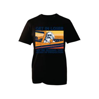 Generic Funny Retro Marx Meme T-Shirt - Get in Loser Were Seizing The Means of Production Graphic Tee for Men Women (Black, M)