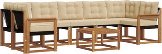 vidaXL Conjunto De Sof&aacute;s De Exterior 8 Uds. Natural Y Beige Vidaxl