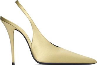 Saint Laurent Elegante Slingback Pumps - Dames - Pumps - Beige - 41 EU - Leer - Schoenen