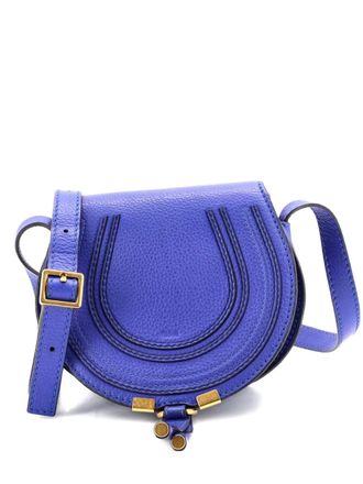 Chlo&eacute; Marcie Leather Small crossbody bag - Blauw