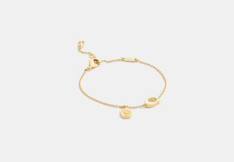 Coach Enamel Signature Tearose Charm Linear Bracelet