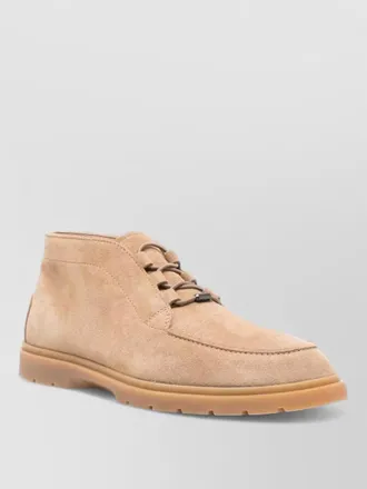 Tod's lace up suede desert boots rubber sole
