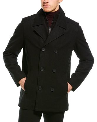 Kenneth Cole Classic Wool-Blend Peacoat